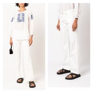 Nili Lotan Juliet High Waist Jeans in Cream Wash Size 25